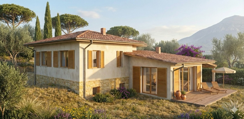 Къща A-102 — Задна фасада